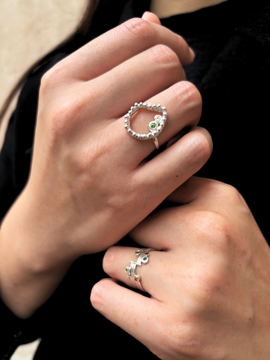 Bague en argent 925, Moirée relique contemporaine